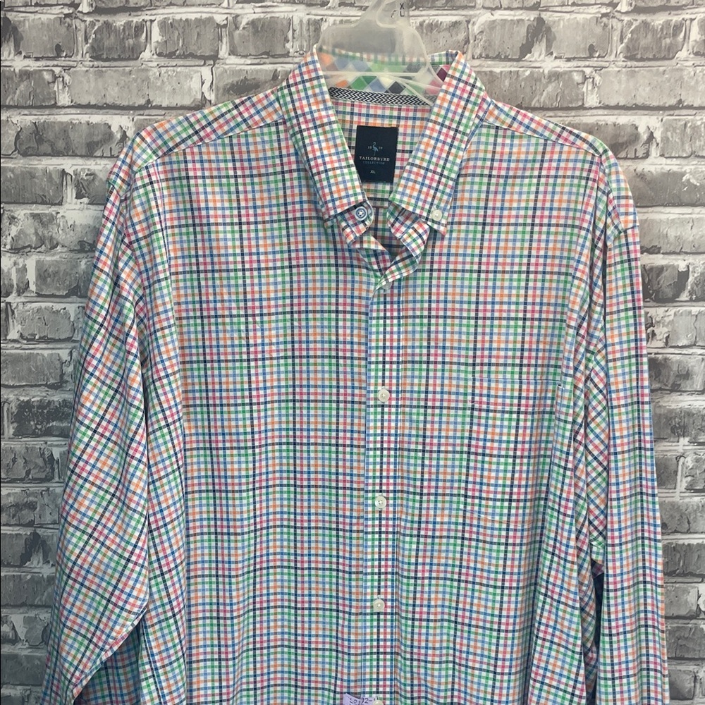 Tailorbyrd‎ Men's Colorful Plaid Button Down Shirt